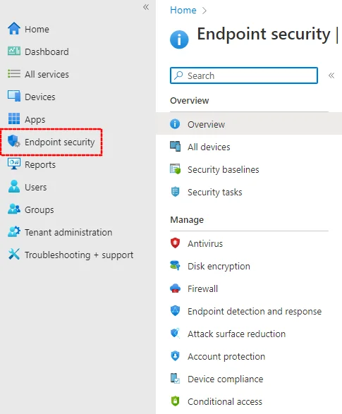 Endpoint Security Settings